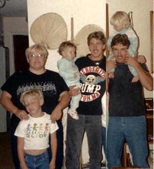 Donna with John, Michael with Laua, David with Tiffany. (Summer 198?)