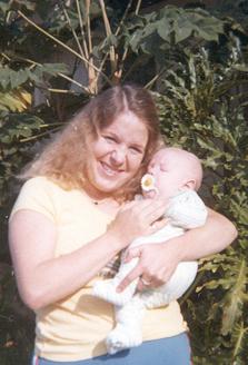 Donna with a  1 to 3 mo old John inTorrance, CA 1982
