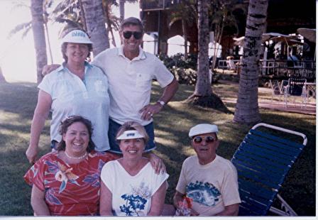 Grandma Marge, Dad,  Me, Mom, Grandpa Phil on our first trip to Hawaii (May 1986)