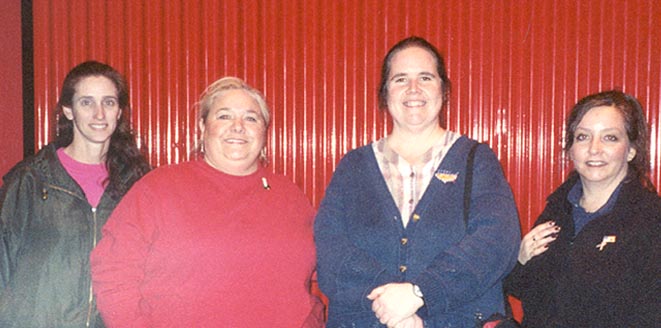 Stacy, Donna, Sue & Laura after coaster ride at Sahara